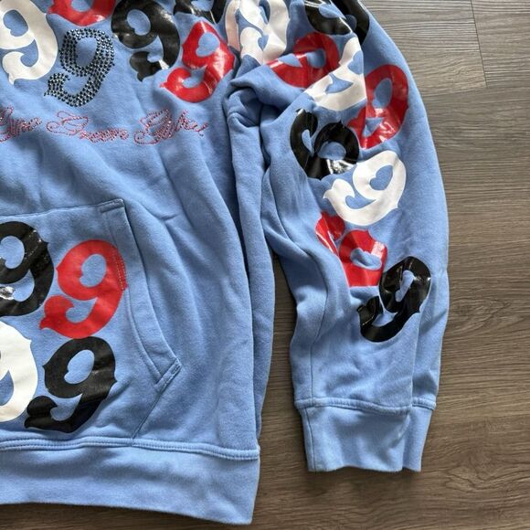 Gino Green Global Mens 3XL Hoodie Sweatshirt Zip Sweater Blue 9 Skater Y2K - Picture 6 of 10